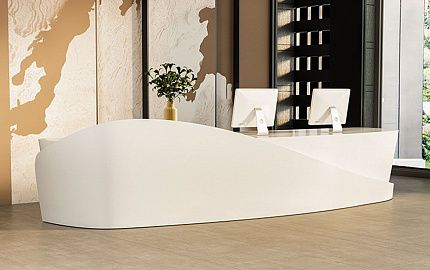 Акриловая стойка ресепшн Corian White