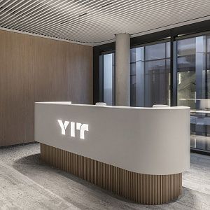 Акриловая стойка ресепшн Glacier White Corian